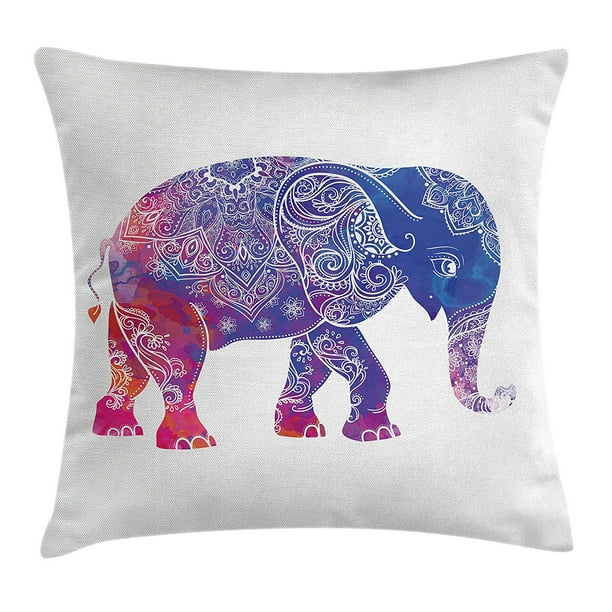 Multicolor Elephant Riding Skateboard Elephant Lover Throw Pillow 18x18 Multicolor Elephant Riding Skateboard Elephant Lover Throw Pillow 18x18